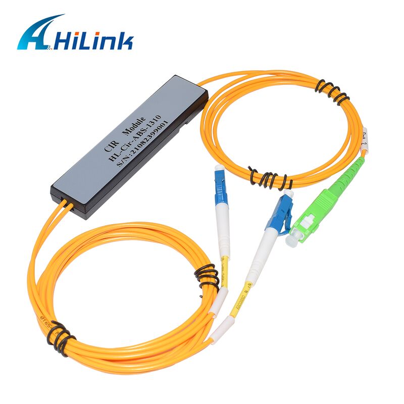 HL-Cir-1310 3-Port Circulator Port1&Port3-LC/UPC Port2-SC/APC 1310nm/1550nm/1610nm ABS Box untuk Pusat Data