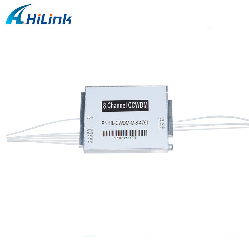 Modul CWDM Mini Kecil 8 Saluran yang Dapat Disesuaikan CCWDM Multiplexer dengan Kerugian Sangat Rendah