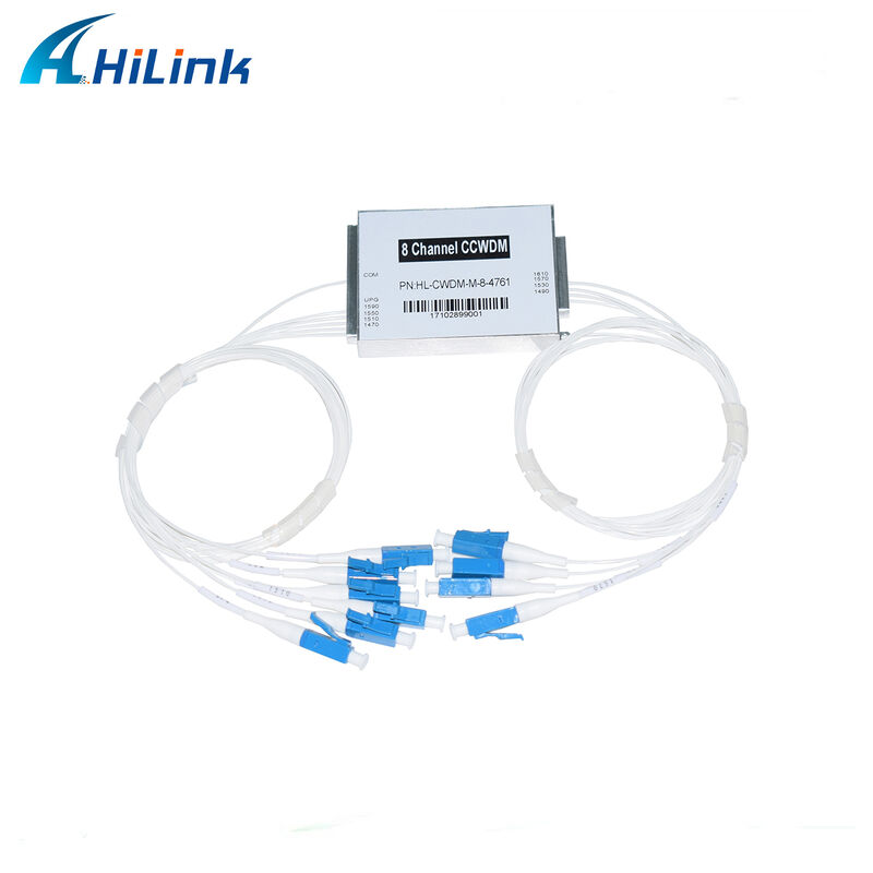 Modul CWDM Mini Kecil 8 Saluran yang Dapat Disesuaikan CCWDM Multiplexer dengan Kerugian Sangat Rendah