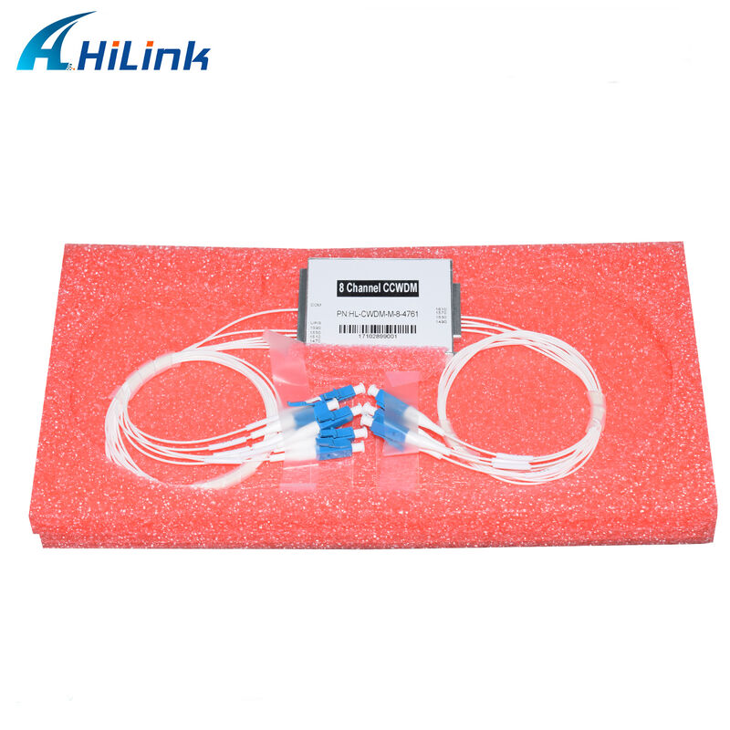 Modul CWDM Mini Kecil 8 Saluran yang Dapat Disesuaikan CCWDM Multiplexer dengan Kerugian Sangat Rendah