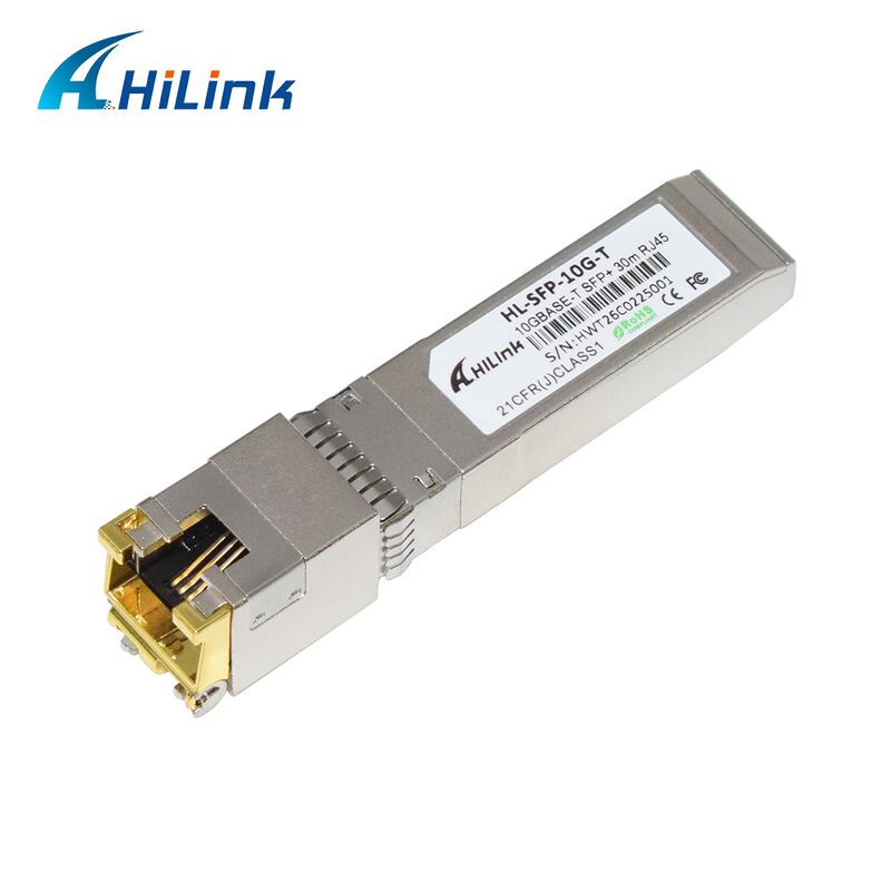 Hilink 10G Data Rate SFP+ Transceiver dengan jarak 30M/80M dan RoHS Compliant 10GBASE-T Copper Module