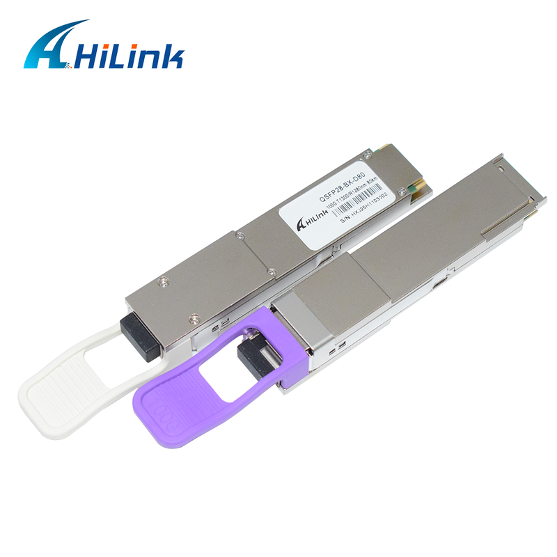 Hilink QSFP28-BX 100Gb/s 80Km BIDI Optical Transceiver Module untuk Transmisi Data Berkecepatan Tinggi