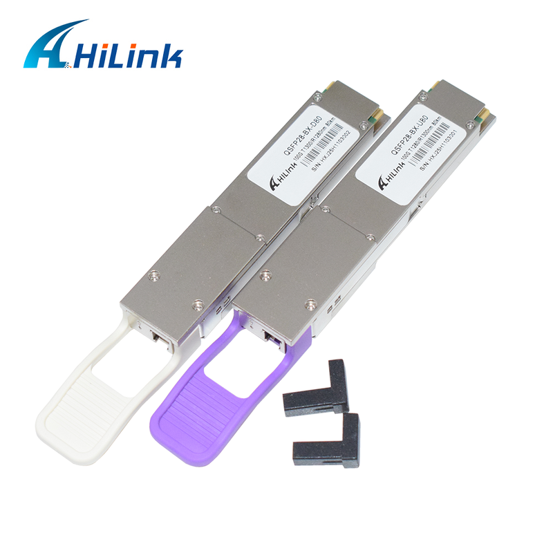 Hilink QSFP28-BX 100Gb/s 80Km BIDI Optical Transceiver Module untuk Transmisi Data Berkecepatan Tinggi