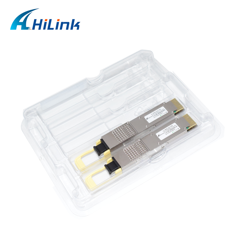 Hilink Kompatibel 400G QSFP-DD SR4 Optical Module dengan MPO-12 Connector untuk 100m Transmission
