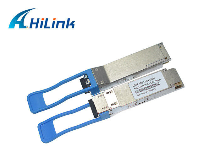 Duplex LC 100GBASE-LR4 QSFP + Transceiver QSFP28 LR4 Untuk Single Mode Fiber Link Systerm