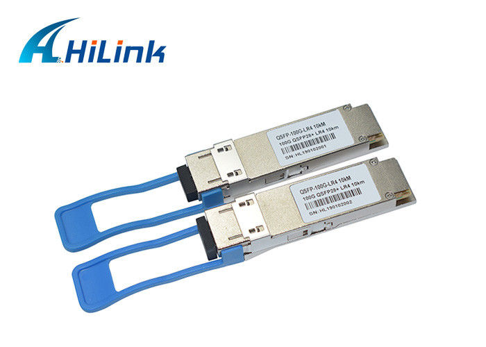 Duplex LC 100GBASE-LR4 QSFP + Transceiver QSFP28 LR4 Untuk Single Mode Fiber Link Systerm