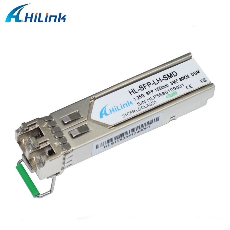 Hilink 1,25 Gb/s SFP Optical Transceiver 1550nm 80km Sesuai GBIC RoHS Hot Pluggable
