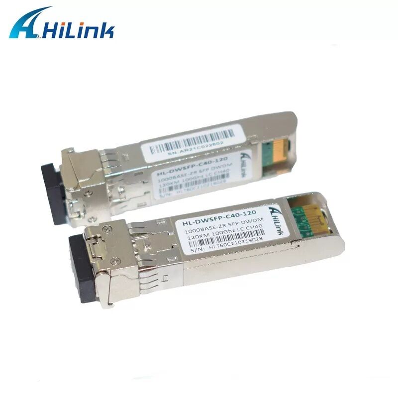 Transceiver Optik SFP 1,25G DWDM Kompatibel Hilink dengan Konektor LC Dupleks untuk Jarak 40km/80km/120km/160km