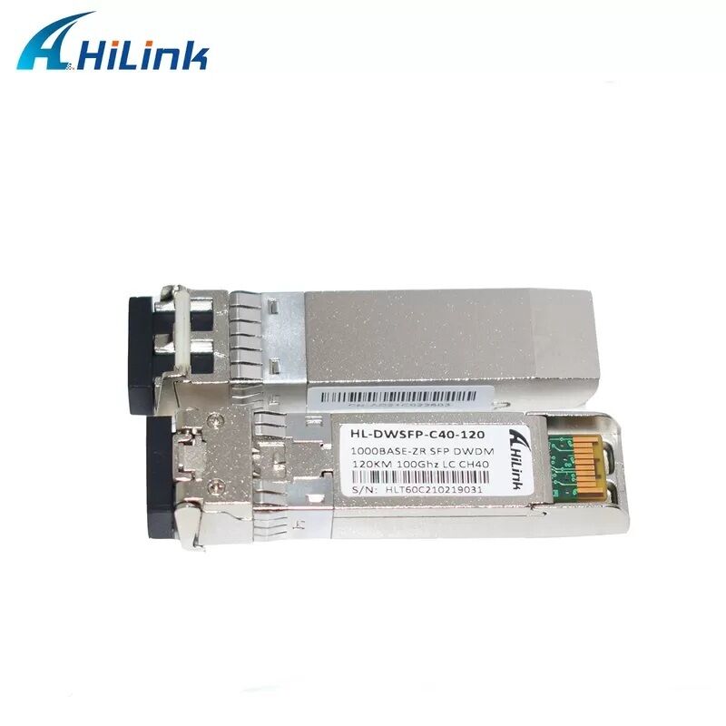 Transceiver Optik SFP 1,25G DWDM Kompatibel Hilink dengan Konektor LC Dupleks untuk Jarak 40km/80km/120km/160km