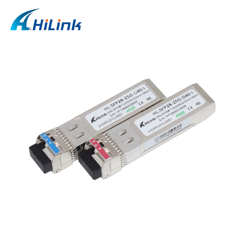 Industri 25G BIDI 1270/1310nm 40KM APD+TIA Optical Module Single-Fiber Simplex LC DOM