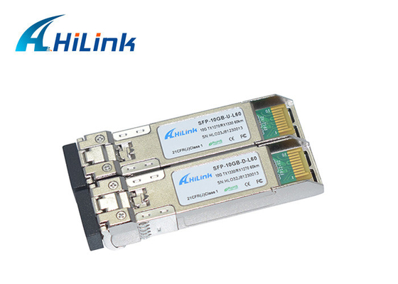 Hilink LC Connector Fiber Optic Transceiver 10G SFP + BIDI WDM 60KM 1270nm 1330nm