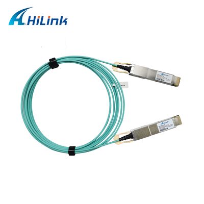 Kabel Optik Aktif QSFP-DD ke QSFP-DD Hilink 400G Sesuai RoHS AOC