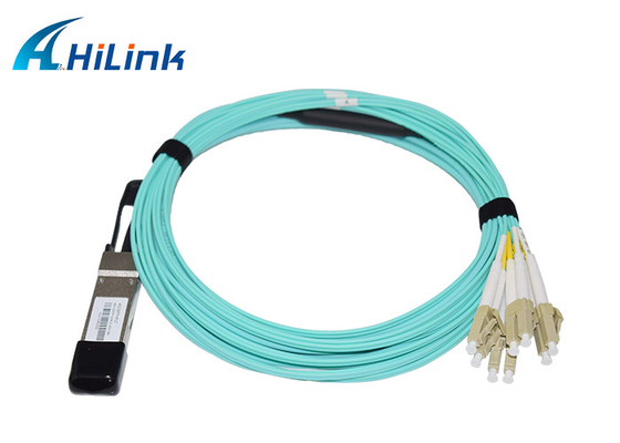 40G QSFP+ Ke 8x Konektor LC Kabel Optik Aktif 5M AOC VCSEL Array